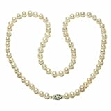 Sterling Silver White Freshwater Cultured Pearl A Grade  6.5-7mm Necklace, 20