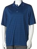 PGA Tour Men's Short Sleeve Poly Performance Jacquard Argyle Shirt, Olympian Blue, Large