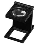 9x Folding Linen Tester Magnifier, Black