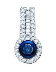 10KT White Gold 0.33 CTW Blue Diamond Fashion Pendant