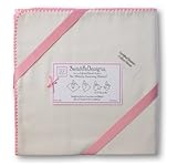 SwaddleDesigns Ultimate Receiving Blanket Organic - Natural with Bright Pink Trim SwaddleDesigns Ultimate Receiving Blanket Organic - Natural with Bright Pink Trim