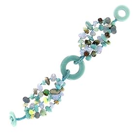 Blue Chalcedony, Amazonite and Chrysoprase Bracelet by Sajen by 