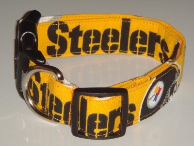 NFL Football Pittsburgh Steelers Gold Black Dog Collar X-Large 1