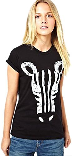 Etosell Women Art Horse Print Loose T-shirt Short Sleeve Crew Neck Blouse Tops M