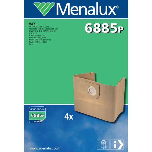 Menalux 6885 P / 4 Staubbeutel / Papier / Barrel / Wet&Dry /  Pet Vax 66000 /Active Vax 68 Preisvergleich