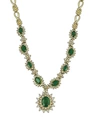 Effy Jewlery Gemma Yellow Gold Emerald & Diamond Necklace, 5.08 TCW