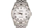 Rolex Mens Stainless Steel Datejust Thunderbird White Dial