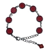 Lush Siam Red Hematite Tone Channel Bracelet
