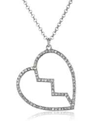 Juicy Couture Open Pave Broken Heart Pendant Necklace, 33"
