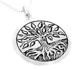 Mourie Sterling Silver Celtic Birth Charm Tree Pendant for August 17 - September 8