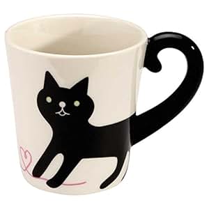 Amazon.com | "CONCOMBRE" Animal Tail Mug (Black Cat ...