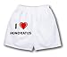 White Boxer Short with I Love Honoratus