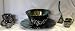 Paneled Grape Pattern Punch Set - Black Amethyst Carnival