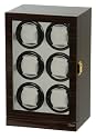 Six Watch Winder Ebony Wood w/LCD Dispaly