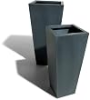 Strathwood Square Zinc-Finished Planters Set of 2