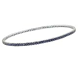 14k White Gold Sapphire w  Black Rhodium Bangle