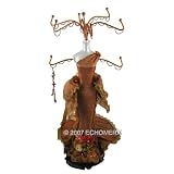 Lace Jewelry Stand 15 Inches Brown Doll Mannequin
