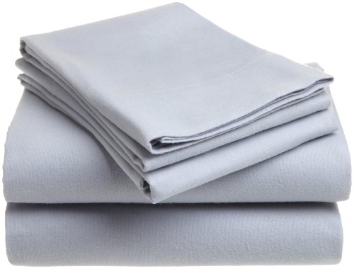 Pinzon 160-Gram Solid Flannel Queen Sheet Set - Stonewash