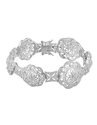 Sterling Silver and Diamond Accent Multi-Size Doily Bracelet