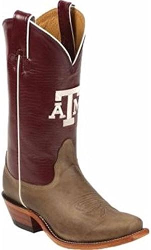 Nocona Womens LDATM22 Texas A and M University Collegiate Embroidered Boots-Tan 9.5 B
