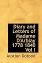 Diary and Letters of Madame D'Arblay 1778 1840 Vol I