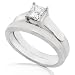 1/2ct Princess Diamond Bridal Ring Set in 14k White Gold (G-H/I1)