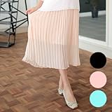 マタニティシフォンロングプリーツスカート SOB5143 FREE(フリー) PINK(ピンク)