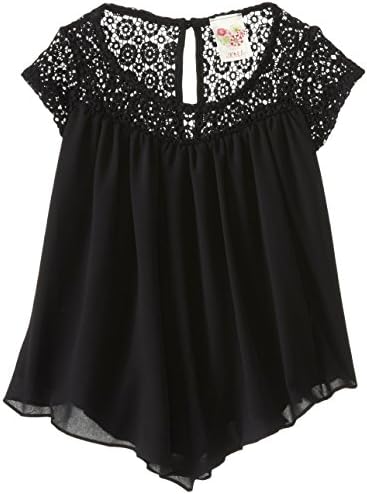Kiddo Big Girls' Lined Top with Lace