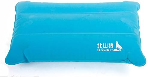 Protable Inflatable Travel Pillow, Self Inflating Travel Pillow, Air Travel Pillow. Comfortable inflatable pillow for the airplane, beach, car, camping, or relaxing outdoors. Noon break . (Light Blue)