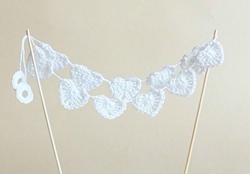 White hearts cake topper