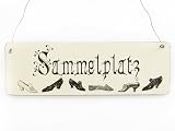 Produkt-Bild: Vintage Dekoschild T&uuml;rschild SAMMELPLATZ f&uuml;r Schuhe Nostalgie Landhaus Wandschild aus Holz