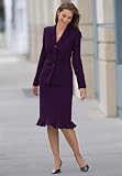 Pinstripe Ruffle-Edged Skirt Suit