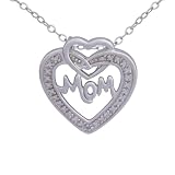 Rhodium Plated Sterling Silver Diamond Accent 