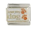 SilverBin Enamel Paint Love my Dog Stainless Steel Italian Charm Link
