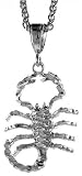 Sterling Silver 1 9/16" (40 mm) Diamond Cut Scorpio Pendant