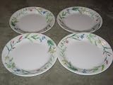 SET OF 4 - Corning Corelle MY GARDEN 10 Inch Dinner Plate - Made In USA