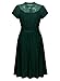 MISSMAY Women's Vintage 1940S Elegant Lace Short Sleeve A-Line Swing Dress Medium Green