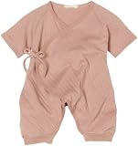 TANE organics Unisex-baby Newborn Pointelle Kimono Bodysuit with Legging, Tea Rose, 3-6 Months