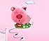 TPCROMEER DIY 3D Wallpaper Novelty Cartoon Wall Stickers Home Room Decor Decoration LED Night Light Lamp for Kids' Bedroom (Smile Pink Pig)