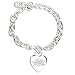 Cleveland Cavaliers Ladies Silver Heart Charm Bracelet