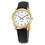 Timex Men's T2H291 Easy Reader Black Leather Strap Gold-Tone Case Watch