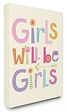 The Kids Room by Stupell Girls will Be Girls Multi-Color with Arrow Oversized Stretched canvas Wall 