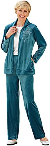 Blair Women's Petite Velour Pants Set