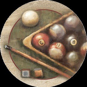 Set of 4 Sandstone Coasters - Nostalgic Billiards