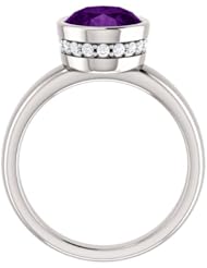 18K White Gold 10.00x8.00mm Oval Cut Chatham Created Alexandrite and Diamond Ring -- LIFETIME WARRANTY