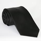 Milan Collection Pure Silk Satin Black Tie
