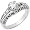 Women's 14k White-gold Moissanite 5.50MM 5/8CT TW & 1/3 CT TW Diamonds Engagement Ring Size 8