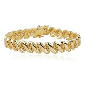 18k Yellow Gold Overlay Sterling Silver Citrine 3mm Bracelet, 7.25 by Amazon.com Collection