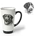 Porcelain Funnel Cup with German Wirehaired Pointer (6 inch, Black and white)