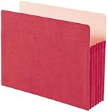 Smead Pocket, Letter, Straight, 5.25-Inch Expansion, Red, 10 per Box (73241)